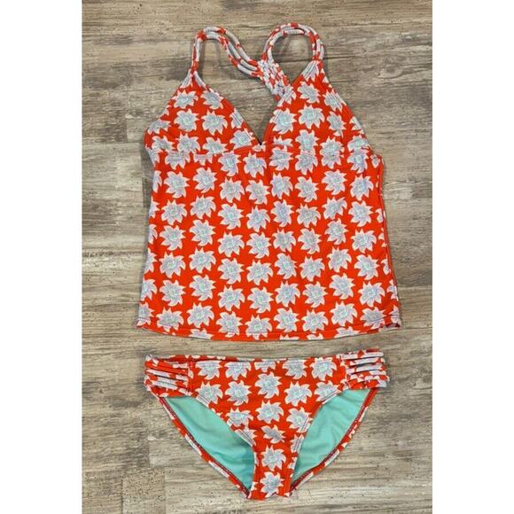 Raisins Girl's 2 Pc Red and Blue Tankini Size 14 - Picture 1 of 3